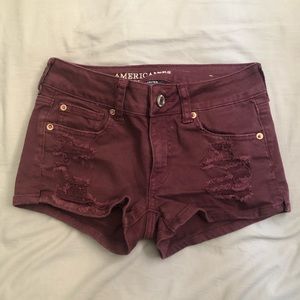 American Eagle Burgundy Shorts, size 0